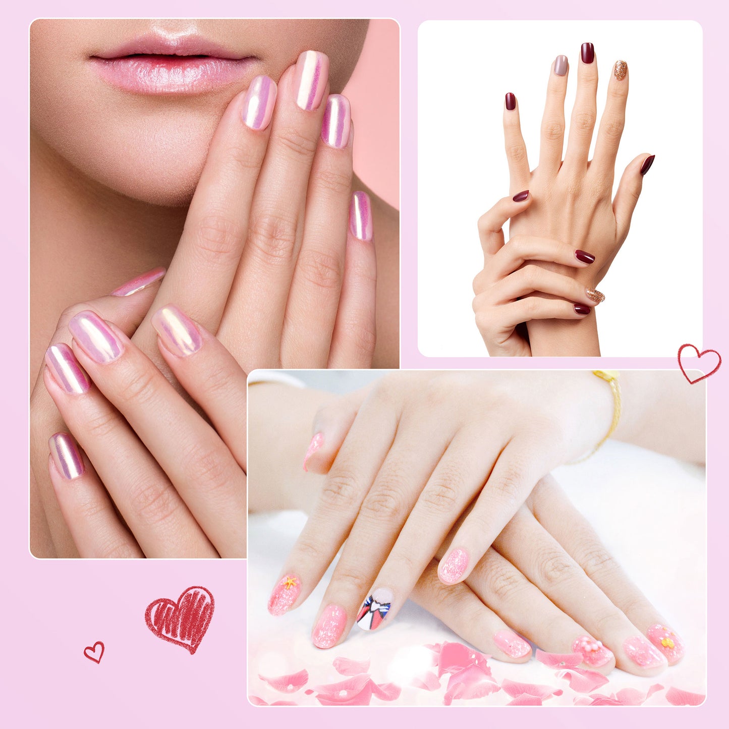 Full Cover Acrylic False Nail Tips, 500PCS Fake Nail Shape Artificial False Nails Tips 10 Sizes with Case for Nail Art Salons and Home DIY(Clear)