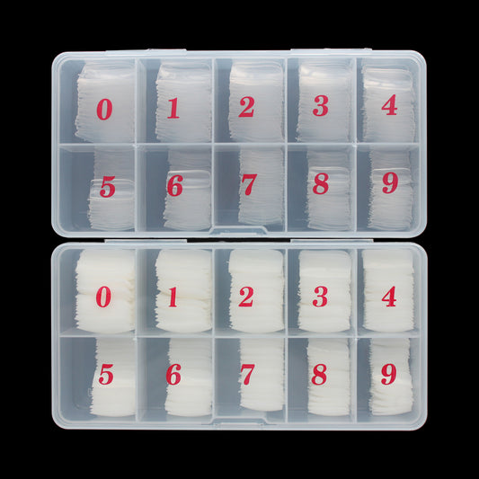 Full Cover Acrylic False Nail Tips, 1000PCS Fake Nail Shape Artificial False Nails Tips 10 Sizes with Case for Nail Art Salons (Clear+Natural)
